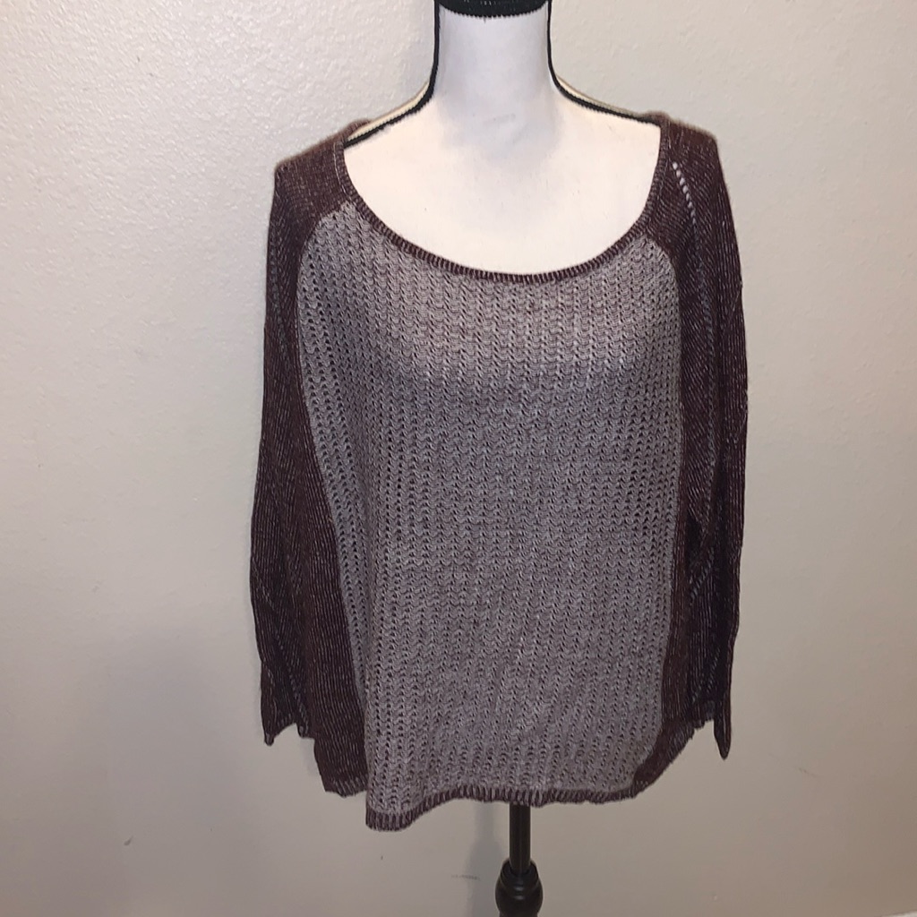 Mia Maddison Missy Plus 2x Purple Knit Long Sleeve Sweater
